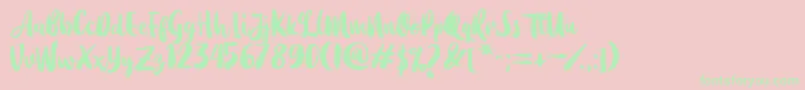 Dearday Script Font – Green Fonts on Pink Background