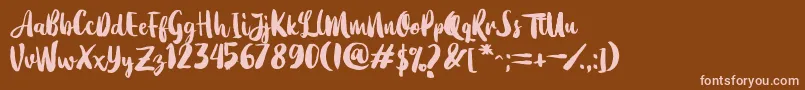 Dearday Script Font – Pink Fonts on Brown Background