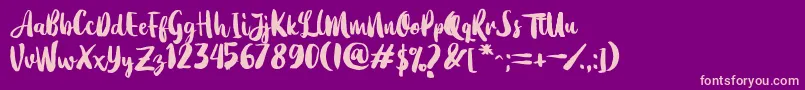 Dearday Script Font – Pink Fonts on Purple Background