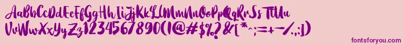 Dearday Script Font – Purple Fonts on Pink Background