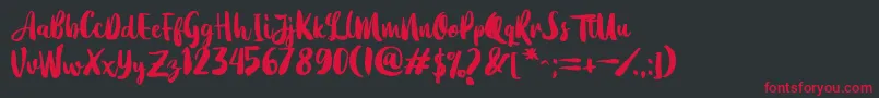 Dearday Script Font – Red Fonts on Black Background