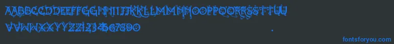 Dearest Dorothy Font – Blue Fonts on Black Background