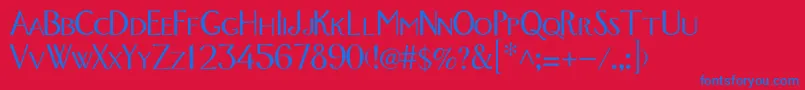 GavotteMedium Font – Blue Fonts on Red Background