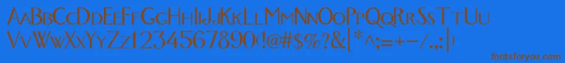 GavotteMedium Font – Brown Fonts on Blue Background