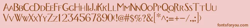 Fonte GavotteMedium – fontes marrons em um fundo rosa
