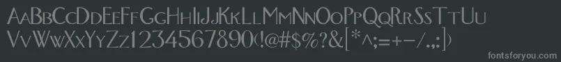Lisätietoja GavotteMedium-fontista GavotteMedium-fontti – harmaat kirjasimet mustalla taustalla