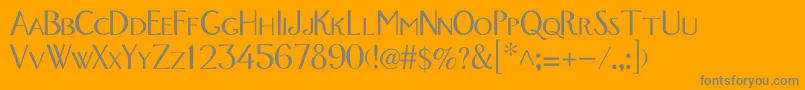 GavotteMedium-fontti – harmaat kirjasimet oranssilla taustalla