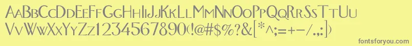 GavotteMedium Font – Gray Fonts on Yellow Background