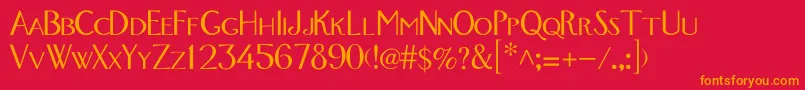GavotteMedium Font – Orange Fonts on Red Background