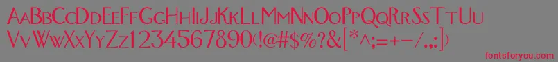 GavotteMedium Font – Red Fonts on Gray Background