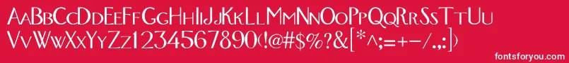 GavotteMedium Font – White Fonts on Red Background