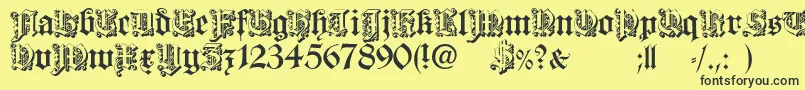 Dearest open Font – Black Fonts on Yellow Background