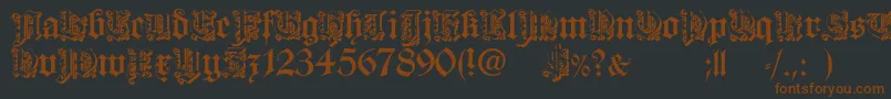 Шрифт Dearest open – коричневые шрифты на чёрном фоне