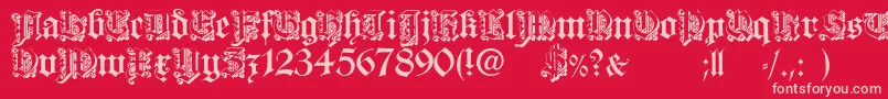 Dearest open Font – Pink Fonts on Red Background