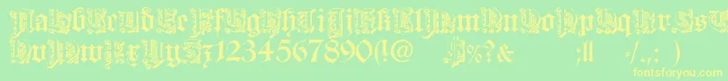 Dearest open Font – Yellow Fonts on Green Background