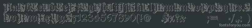 フォントDearest outline – 黒い背景に灰色の文字