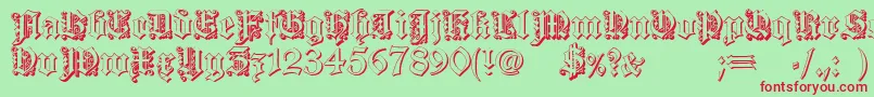 Dearest outline Font – Red Fonts on Green Background