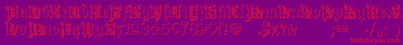 Dearest outline Font – Red Fonts on Purple Background