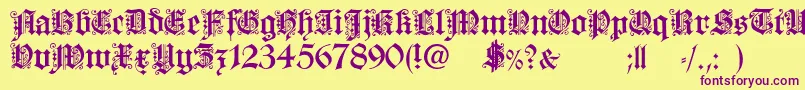 Dearest Font – Purple Fonts on Yellow Background