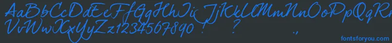 dearJoe 7 TRIAL Font – Blue Fonts on Black Background