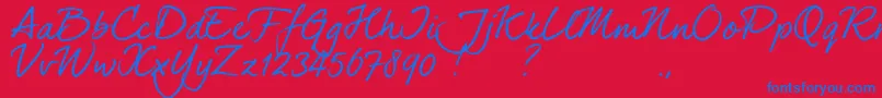 dearJoe 7 TRIAL Font – Blue Fonts on Red Background