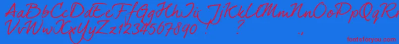 dearJoe 7 TRIAL Font – Red Fonts on Blue Background