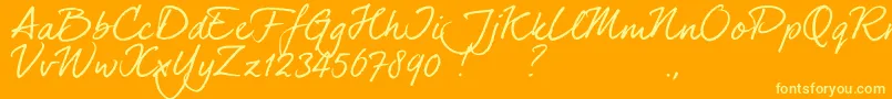 dearJoe 7 TRIAL Font – Yellow Fonts on Orange Background