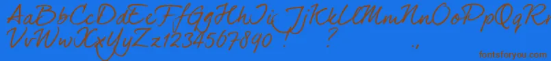 dearJoe 7 TRIAL Font – Brown Fonts on Blue Background