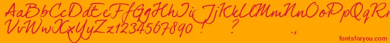 dearJoe 7 TRIAL Font – Red Fonts on Orange Background