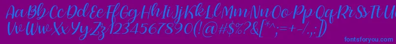 Dearly loved one by 7NTypes Font – Blue Fonts on Purple Background