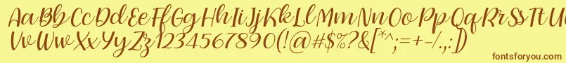 More about Dearly loved one by 7NTypes Font Dearly loved one by 7NTypes Font – Brown Fonts on Yellow Background