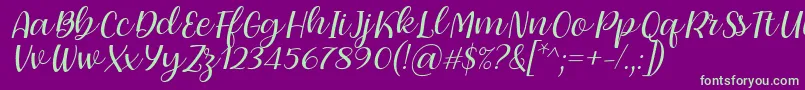 Dearly loved one by 7NTypes Font – Green Fonts on Purple Background