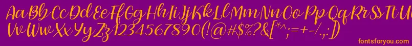 Dearly loved one by 7NTypes Font – Orange Fonts on Purple Background