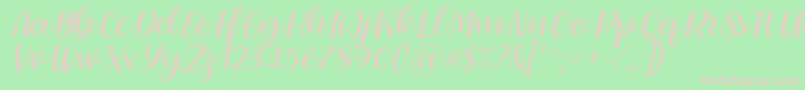 Dearly loved one by 7NTypes Font – Pink Fonts on Green Background