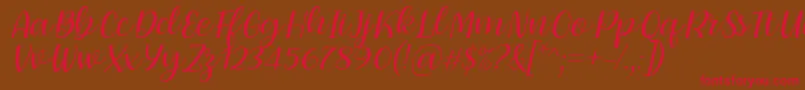 Dearly loved one by 7NTypes Font – Red Fonts on Brown Background