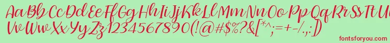 Dearly loved one by 7NTypes Font – Red Fonts on Green Background