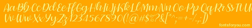 Dearly loved one by 7NTypes-fontti – keltaiset fontit oranssilla taustalla