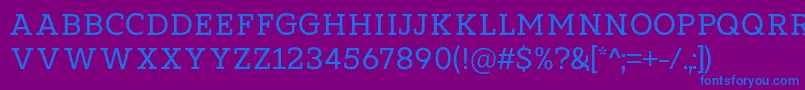 Dearly loved Slab One by 7NTypes Font – Blue Fonts on Purple Background