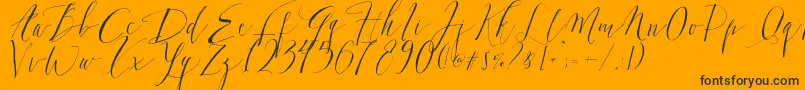 DearlyScript-Schriftart – Schwarze Schriften auf orangefarbenem Hintergrund