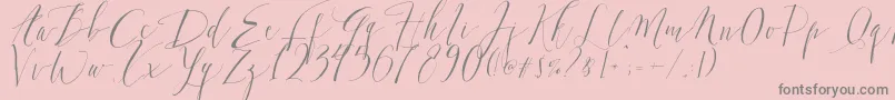 DearlyScript-Schriftart – Graue Schriften auf rosa Hintergrund