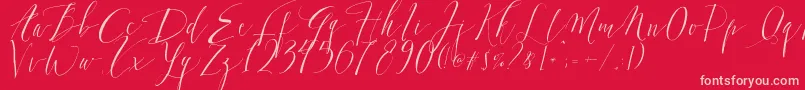 DearlyScript-Schriftart – Rosa Schriften auf rotem Hintergrund