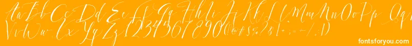 DearlyScript-Schriftart – Weiße Schriften auf orangefarbenem Hintergrund