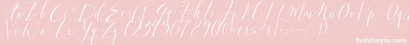 DearlyScript-Schriftart – Weiße Schriften auf rosa Hintergrund