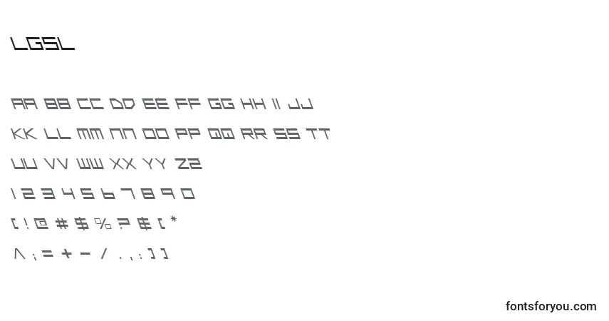 Schriftart Lgsl – Alphabet, Zahlen, spezielle Symbole