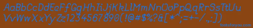 フォントDearOldDad – 茶色の背景に青い文字