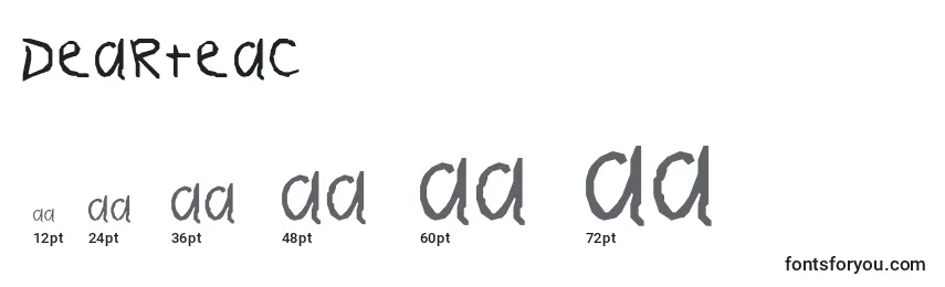 Размеры шрифта DEARTEAC