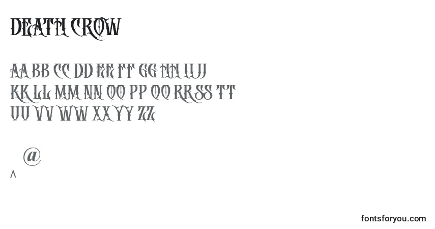 Шрифт DEATH CROW – алфавит, цифры, специальные символы