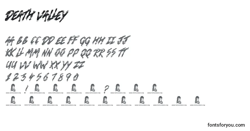 Czcionka Death VaLley – alfabet, cyfry, specjalne znaki