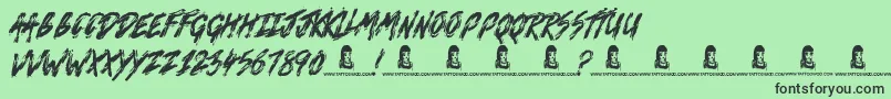 Death VaLley Font – Black Fonts on Green Background