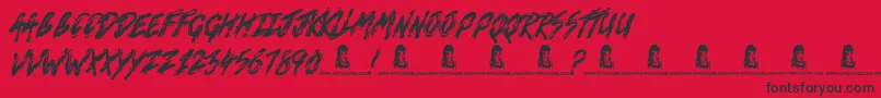 Death VaLley Font – Black Fonts on Red Background